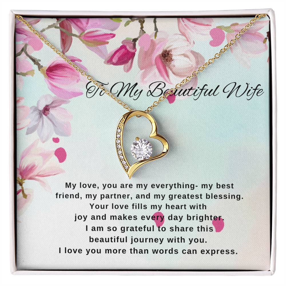 To My Beautiful Wife- Forever Love Necklace